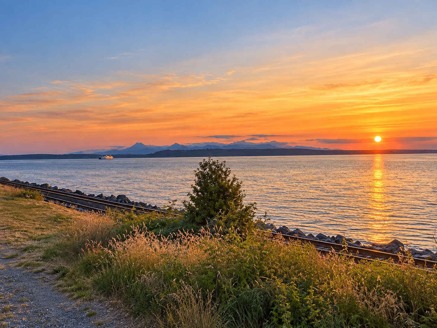Pacific Northwest Edmonds Sunset Panorama